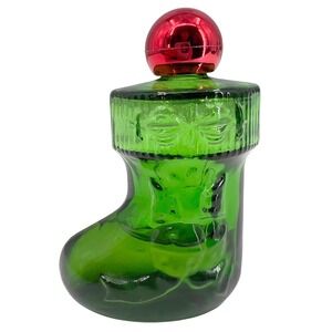 Avon Vintage Christmas Surprise Moonwind Cologne Green Stocking Bottle 1oz 33%